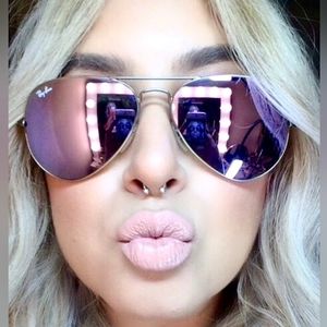 RayBan Aviator Purple Flash Lenses RB3025 Gold Frame 58 / 62 Unisex New